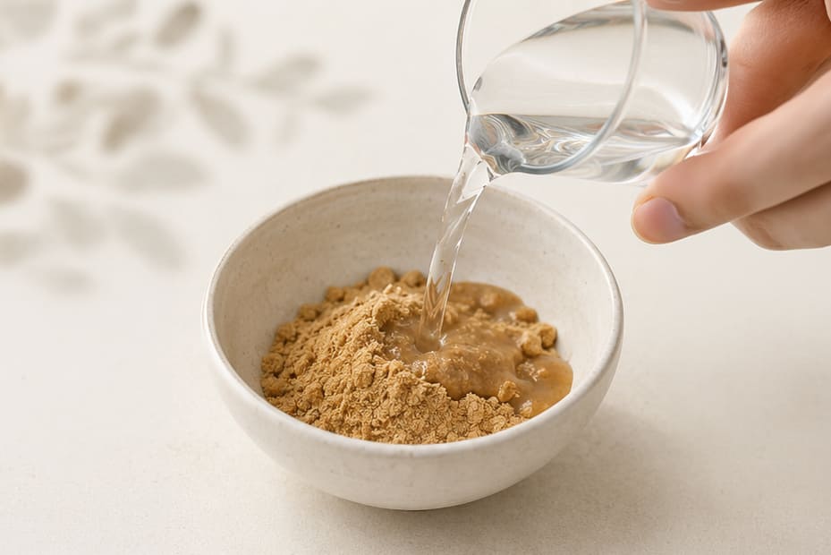 水またはお湯を注ぐ